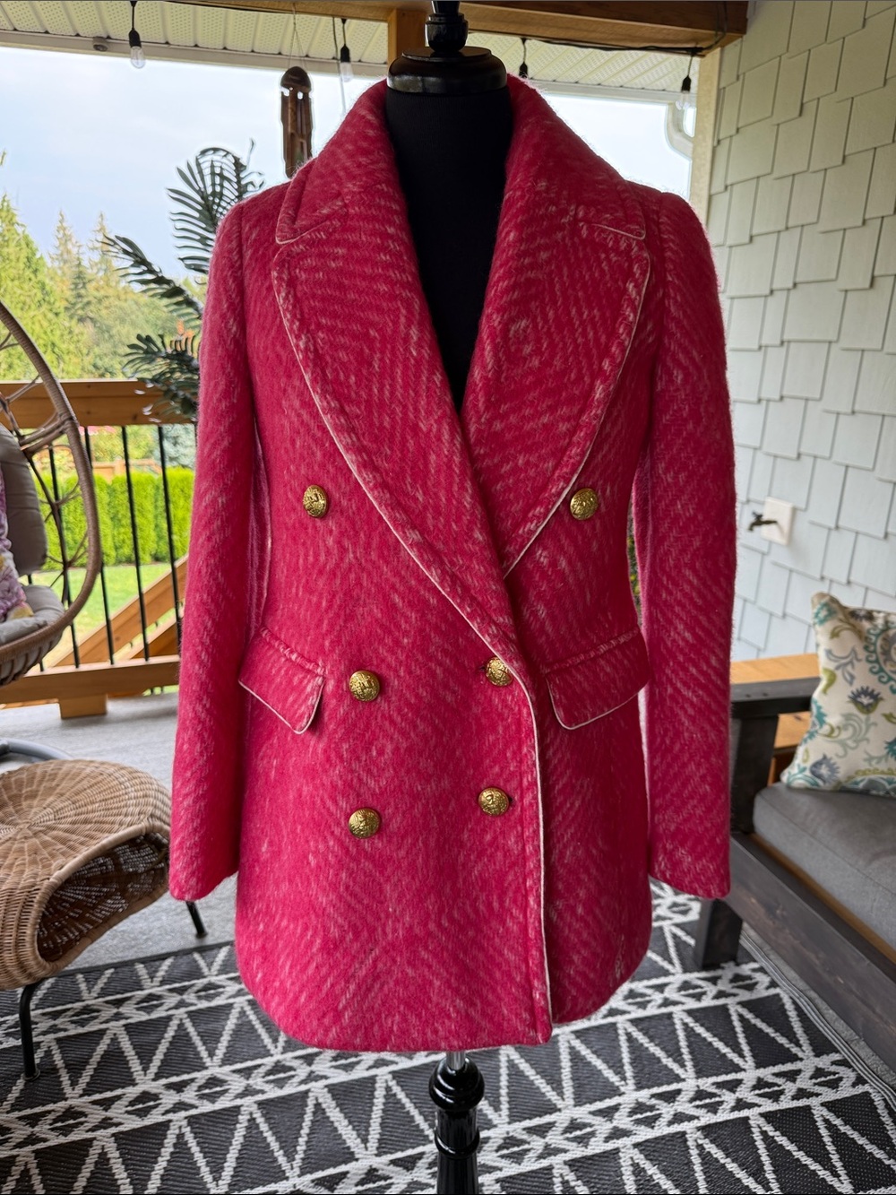 J.Crew | Diamond Tweed Coat - Sorbet Pink